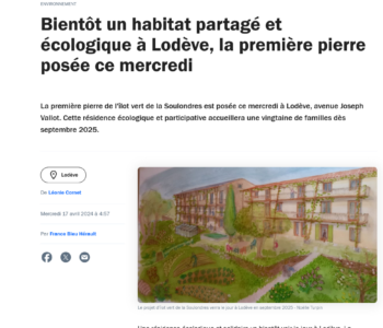 Bientôt un habitat partagé et écologique à Lodève la première pierre posée ce mercredi - France Bleu France bleu 17/04/24